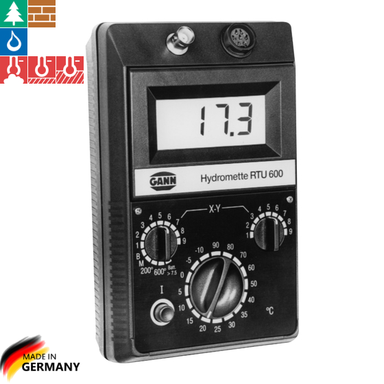 Gann Hydromette RTU 600 Çok Fonksiyonlu Ölçüm Cihazı ( Ahşap nemi.: %4 ile %100, y0.5 ile 25 wt.-%a - pı nemi :0 ile 80 dijit - 0.3 ile 12 CM-%)