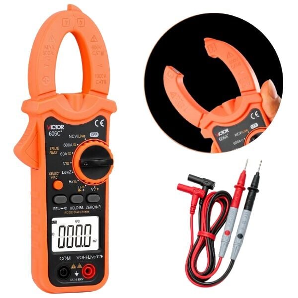 Victor 606C+ AC/DC 600A True RMS Pensampermetre | INRUSH, VFC, LowZ