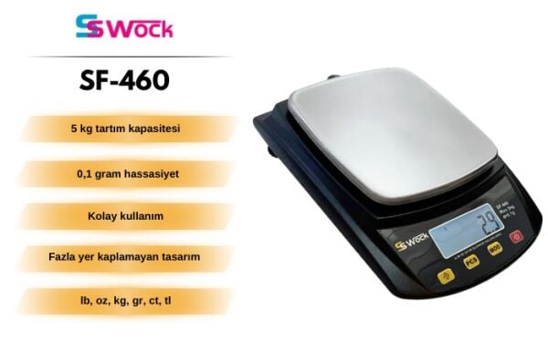 Swock SF-460 Elektronik Terazi | 5 kg / 0,1 g