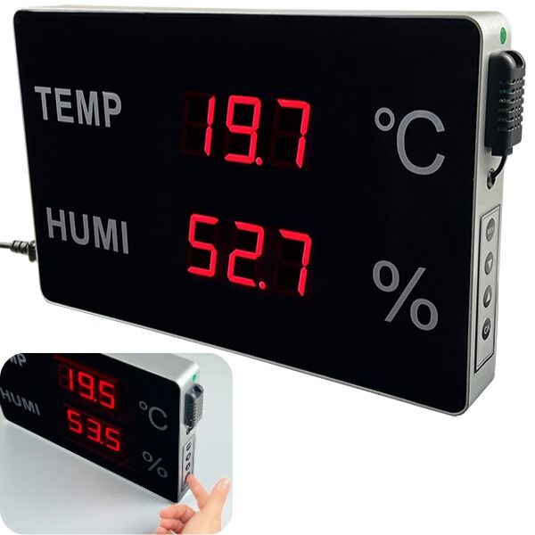 Huato NanoSense-18 Büyük LED Sıcaklık Nem Ölçer | 20 m