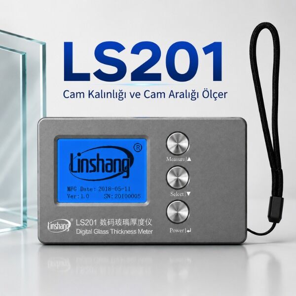 Linshang LS201 Dijital Cam Kalınlık Ölçer | 70 mm