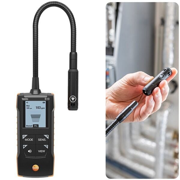 Testo 513 Yanıcı Gaz Kaçak Dedektörü | CH₄, LPG, H₂