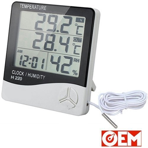 OEM H220 İç Ortam Nem ve Sıcaklık, Dış Ortam Sıcaklık Ölçer HTC-2