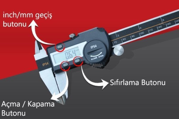 Loyka 5110-150 Dijital Kumpas 0-150mm IP54 Korumalı