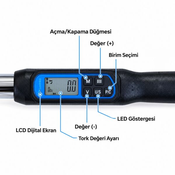 Luvinka ZWJ4-0135 Dijital Torkmetre | 8,1–135 Nm