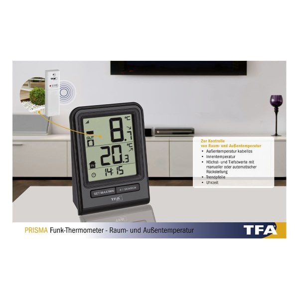 TFA 30.3063 İç-Dış Sıcaklık Ölçer Termometre