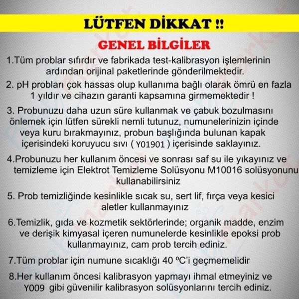 SE300 ORP Probu MW500 İçin - Çift Bağlantılı ORP Platin Prob