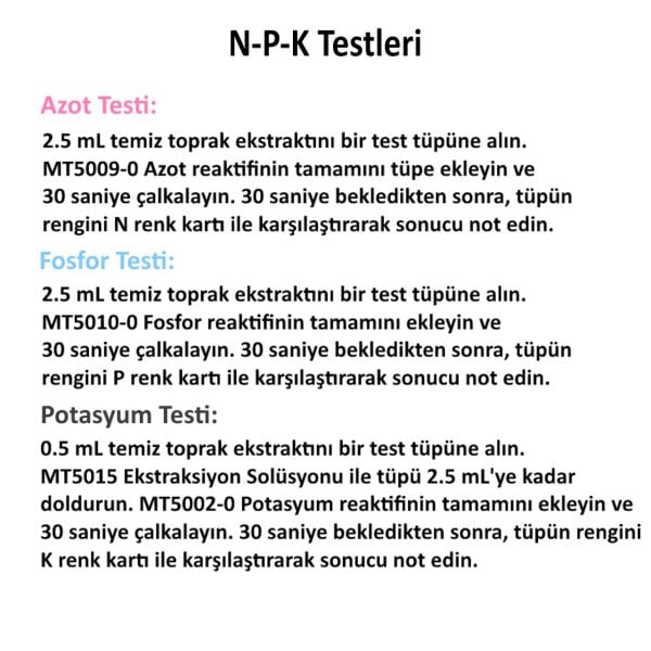 Milwaukee MT6003 Toprak Analiz Kiti, NPK Ölçümü, Azot - Fosfor - Potasyum - Soil Test Kit