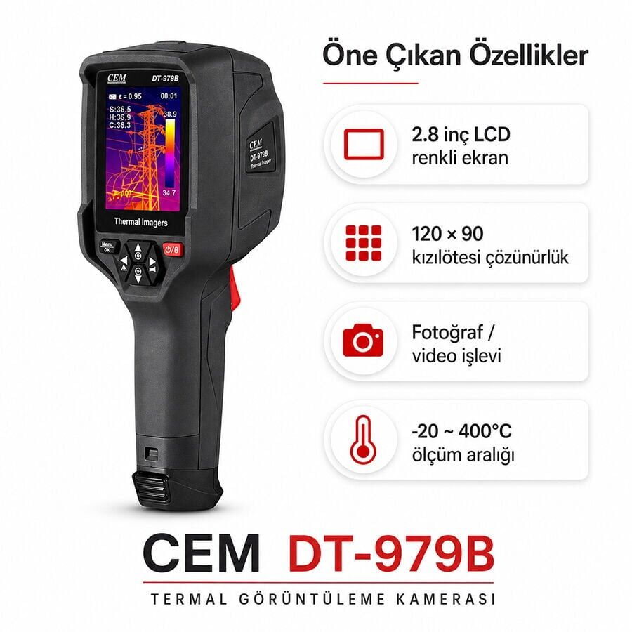 CEM DT-979B 256×192 Termal Kamera -20°C–400°C