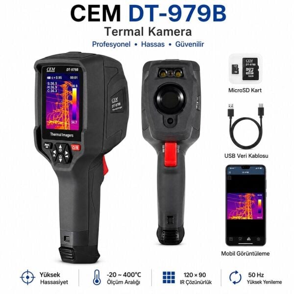 CEM DT-979B 256×192 Termal Kamera -20°C–400°C