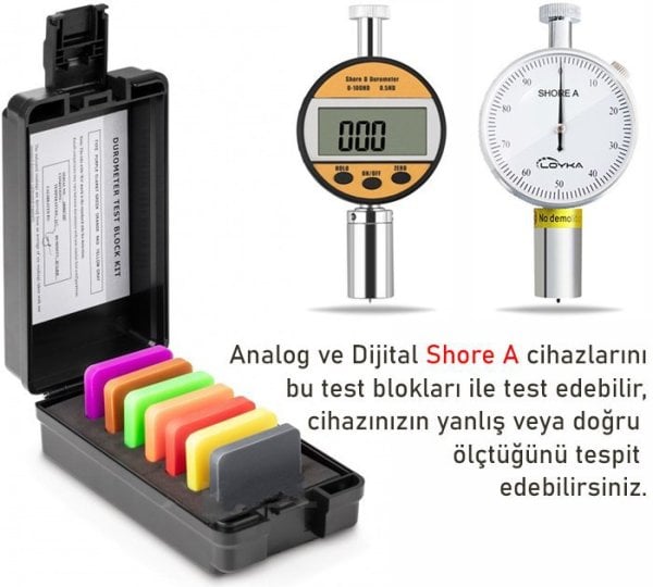 Shore A Sertlik Ölçer Test Kiti TESTKIT 01A