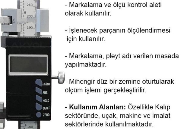 4025 Tek Sütunlu Dijital Mihengir 300 mm