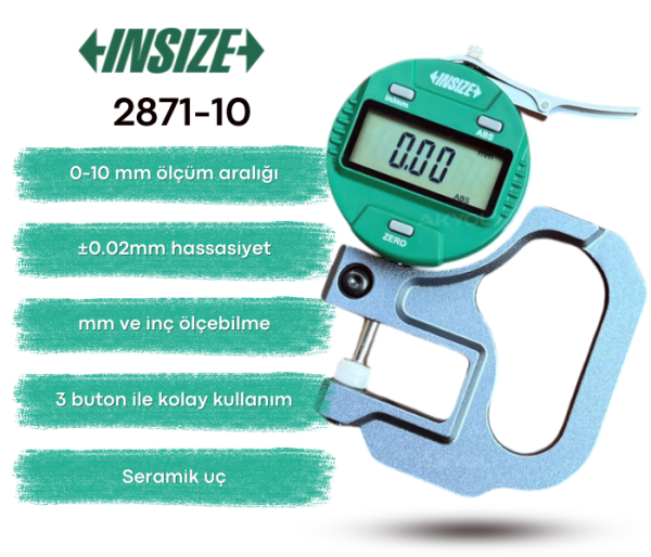 Insize 2871-10 Kalınlık Komparatörü (0.01 MM)