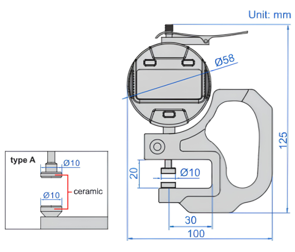 Insize 2871-10 Kalınlık Komparatörü (0.01 MM)
