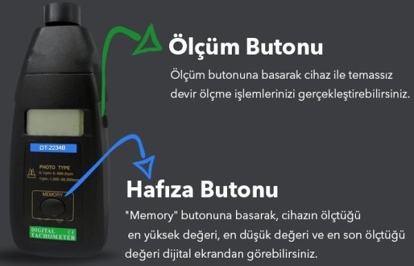 LYK 2234B Temassız Devir Ölçer Takometre
