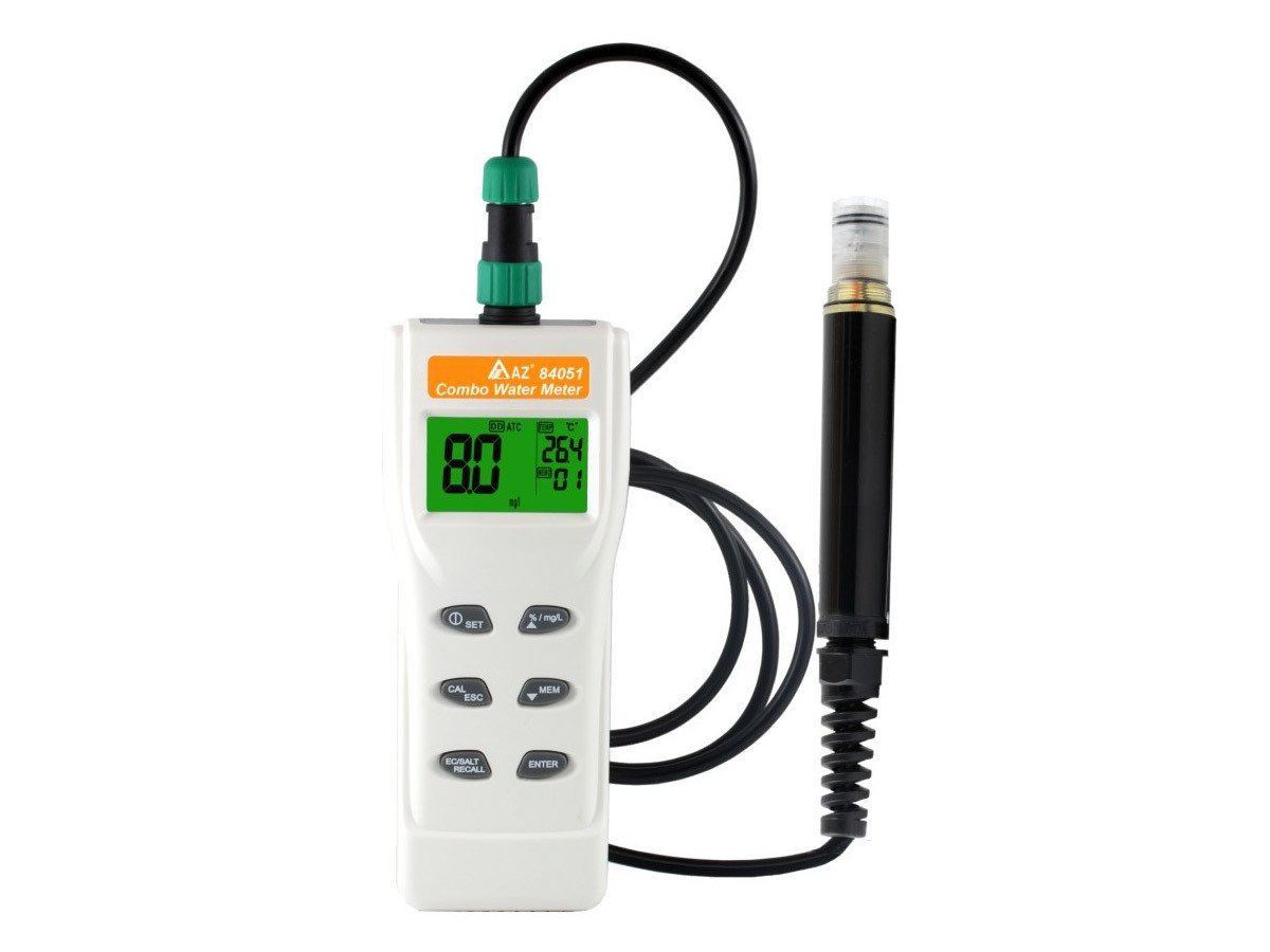 AZ 84051 Combo Su Kalite Ölçüm Seti (PH, İletkenlik, Tuzluluk, Çözünmüş Oksijen ve Sıcaklık)