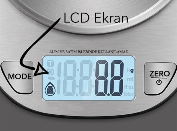 EK 4352H Sıvı ve Katı Ağırlık Ölçebilen Mutfak Terazisi 5KG / 1GR