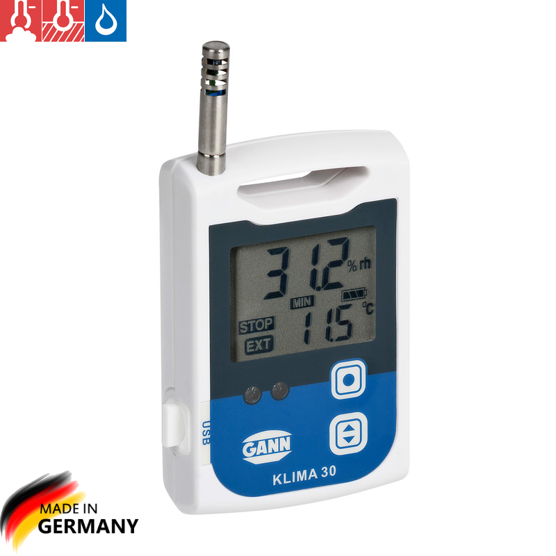 Gann Klima 30 ( 30009640 )  Sıcaklık Ve Nem Kaydedici Datalogger ( lityum pil ile, yazılım paketi hariç,  karton kutu)