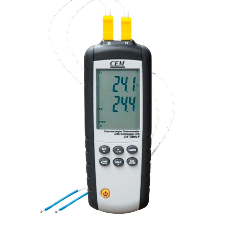Cem DT-3891F 2 Kanallı Termokupl Sıcaklık Veri Kayıt Cihazı
