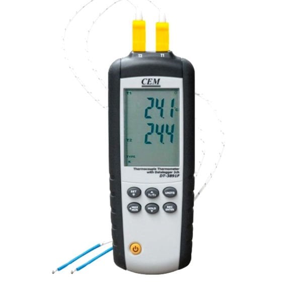 Cem DT-3891F 2 Kanallı Termokupl Sıcaklık Veri Kayıt Cihazı
