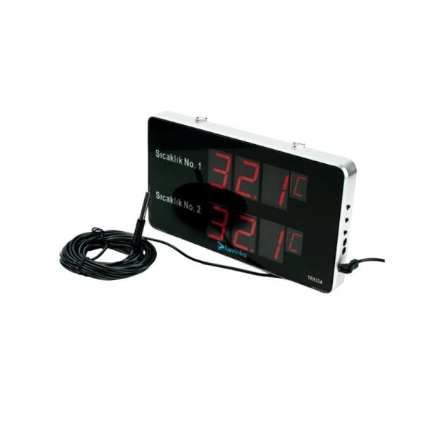 Luvinka TR933A Dijital İç & Dış Sıcaklık Ölçer | Alarm-25cm Ekran