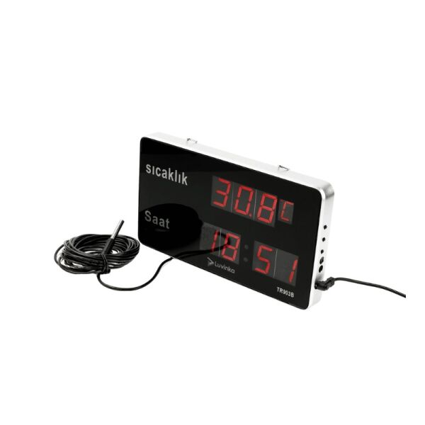 Luvinka TR903B 5m Kablolu Termometre | Saat-Alarm-25cm Ekran