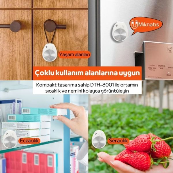 Luvinka DTH-8001 Bluetooth Sıcaklık ve Nem Ölçer Datalogger