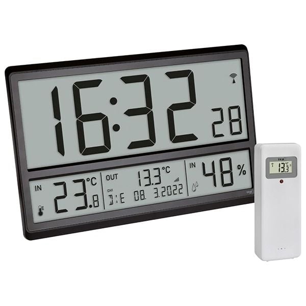 TFA 60.4523.01 Dijital XL Duvar Saati İç-Dış Sıcaklık, Nem ve Tarih Göstergeli