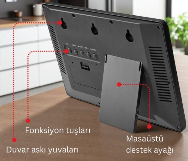 TFA 60.4523.01 Dijital XL Duvar Saati İç-Dış Sıcaklık, Nem ve Tarih Göstergeli