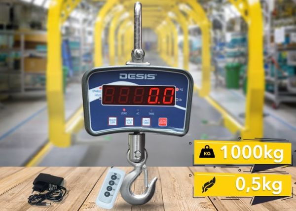 Desis OCS-B Dijital Vinç Baskülü - Hassasiyet: 0,5 kg. Max: 1000 kg.