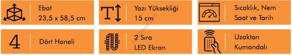 Loyka STN-154 Nem, Saat, Derece-15 cm Yazı Yüksekliği