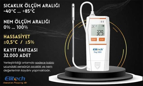Tlog 10EH Kablolu Sıcaklık ve Nem Kayıt Cihazı | Hassas