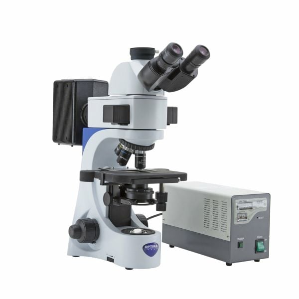 OPTIKA B-383FL Trinoküler Floresan Mikroskop Civa Buharlı - Araştırma Mikroskobu 1000x