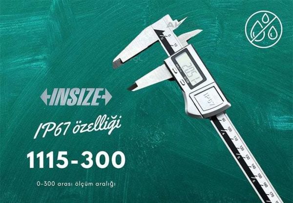 İnsize 1115-300 Su Geçirmez Dijital Kumpas IP67 | 0-300mm
